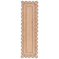 Scallop Border Handwoven Jute Rug - Gray, 2' 3" x 8' Runner