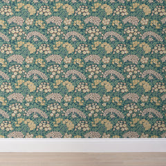 Garden Removable Wallpaper - Green/Tan, Swatch