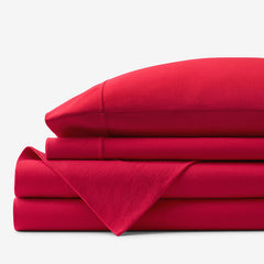 T-Shirt Soft Jersey Knit Bed Sheet Set - Red, Full