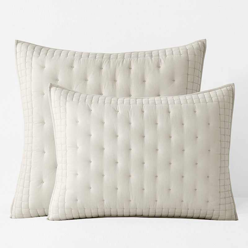 Pintuck Quilted Sham - Oatmeal, Standard