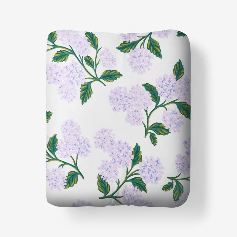 Hydrangea Classic Cool Cotton Percale Fitted Bed Sheet - Lilac, Twin