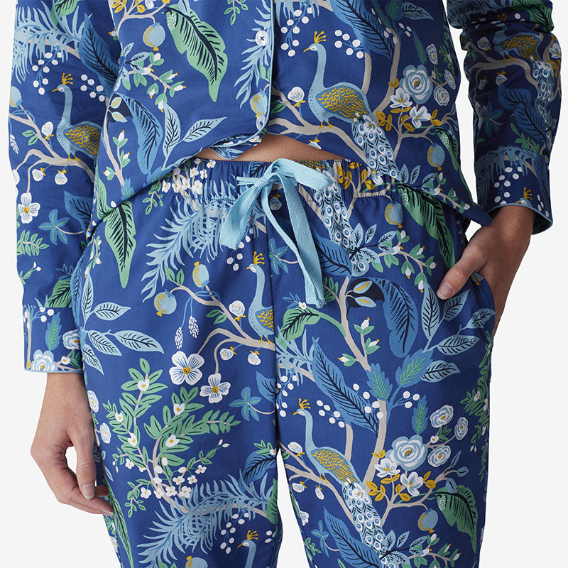 Poplin Women's Pajama Set - Peacock, XXL
