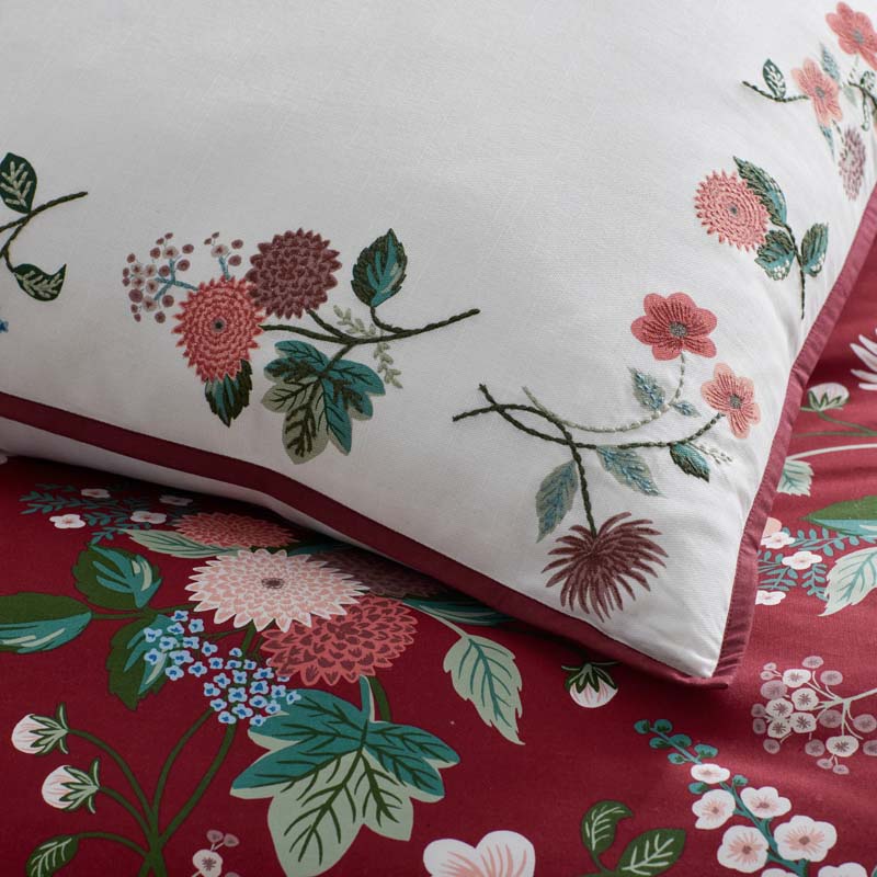 Dahlia Decorative Square Pillow Cover - Ivory, 26 in. x 26 in.