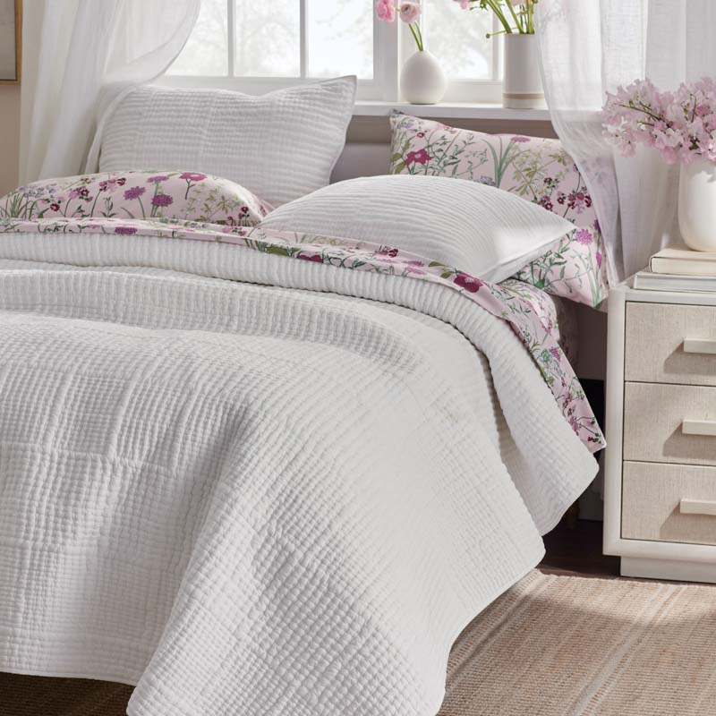Texture Block Quilt - White, King/Cal. King