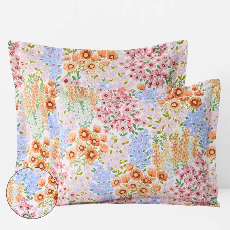 Garden Jubilee Classic Cool Cotton Percale Sham - Multi, King