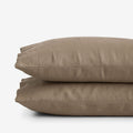 Premium Breathable Washed Linen Solid Pillowcase Set - Pine Bark, King