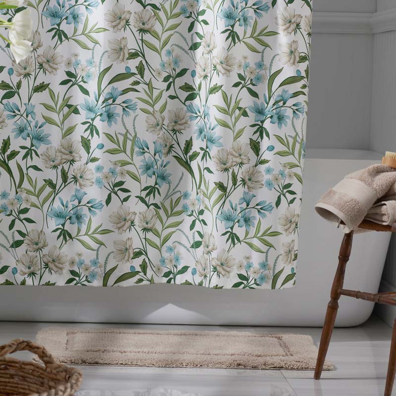 Gardenia Mist Premium Smooth Wrinkle-Free Sateen Shower Curtain - Cream Multi