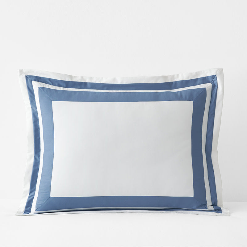 Double Border Classic Smooth Wrinkle-Free Sateen Sham - Infinity Blue, King