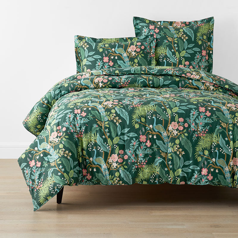 Peacock Classic Smooth Sateen Comforter - Evergreen, Full