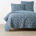 Suhana Reversible Ruffle Quilt - Blue, Full/Queen