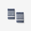 Plush Spa Stripe Washcloths, Set of 2 - Light Indigo