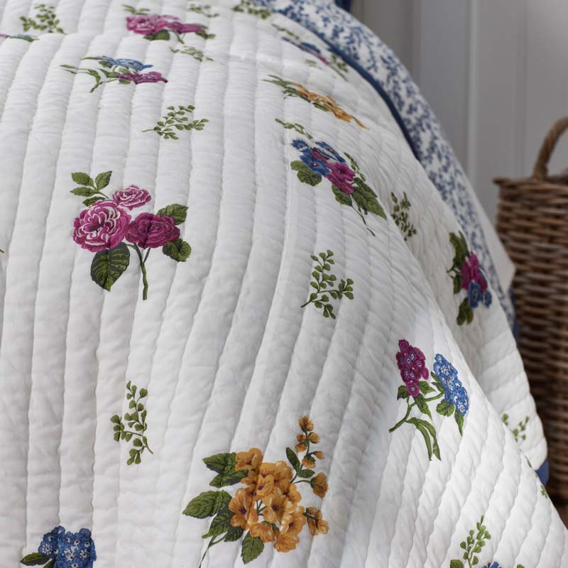Alden Floral Reversible Quilted Sham - Ivory, Euro