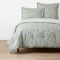 Tira Floral Classic Cool Cotton Percale Reversible Comforter - Bird Green, King/Cal. King