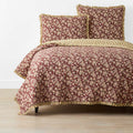 Suhana Reversible Ruffle Quilt - Brick, Full/Queen