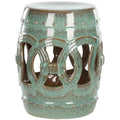 Ceramic Double Coin Side Table - Turquoise