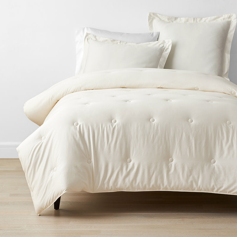 Classic Smooth Rayon Made From Bamboo Sateen Comforter - Ivory, Full