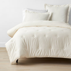 Classic Smooth Rayon Made From Bamboo Sateen Comforter - Ivory, Full
