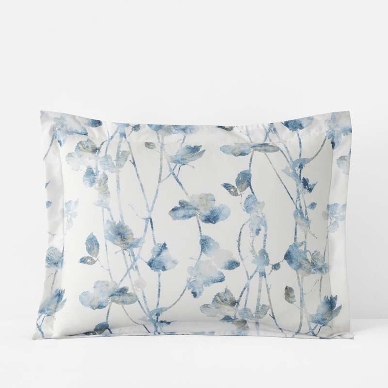 Garden Leaf Premium Smooth Wrinkle-Free Sateen Sham - Blue Multi, Standard