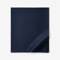 Premium Smooth Supima® Cotton Wrinkle-Free Sateen Flat Bed Sheet - Navy, Queen