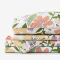 Whimsy Garden Classic Cool Cotton Percale Bed Sheet Set - Multi, King