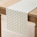 Flowers & Plaid Yarn-Dyed Reversible Table Runner - Graph Plaid Yellow, 16 in. x 108 in.