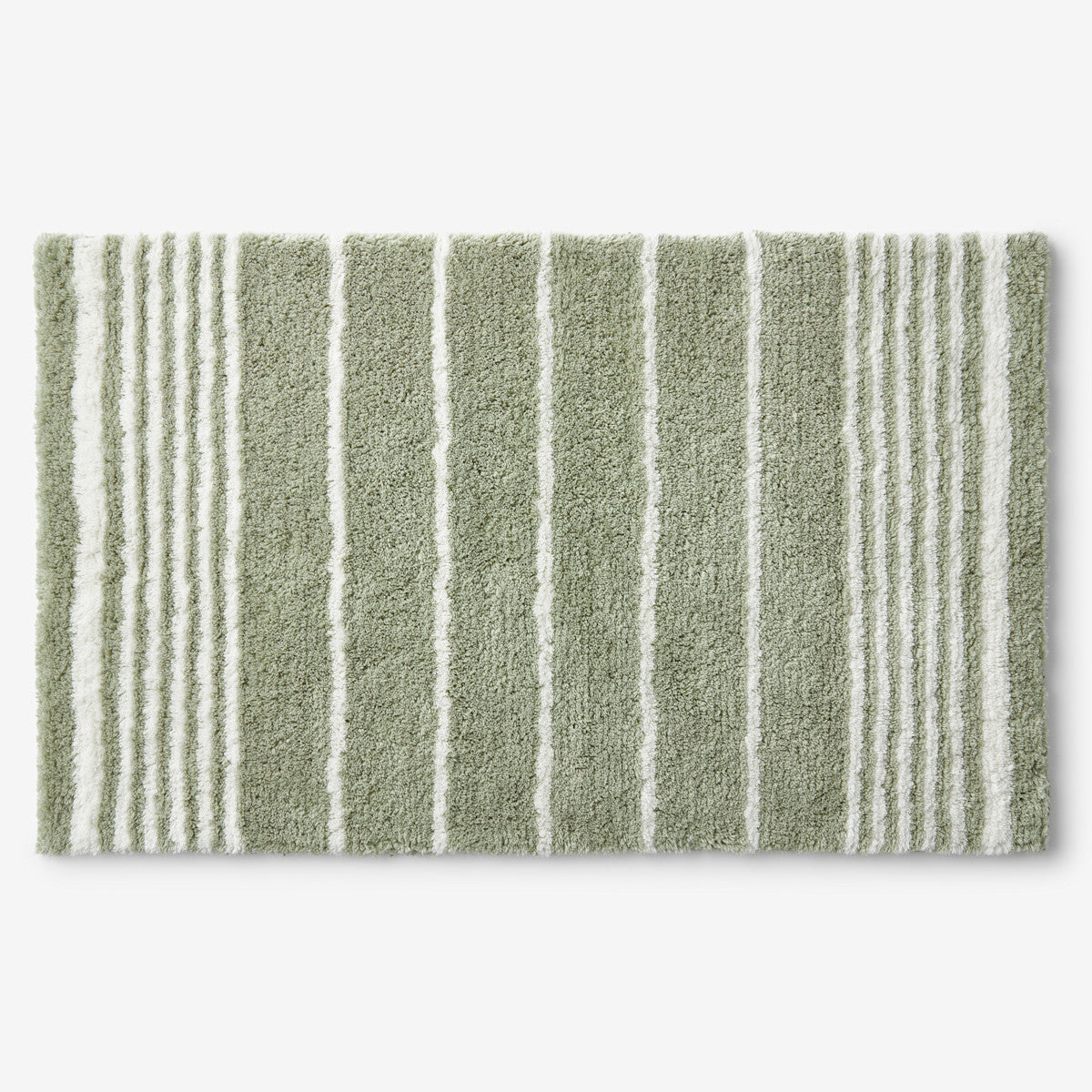 Plush Spa Stripe Bath Rug - Dark Willow, 21 in. x 34 in.