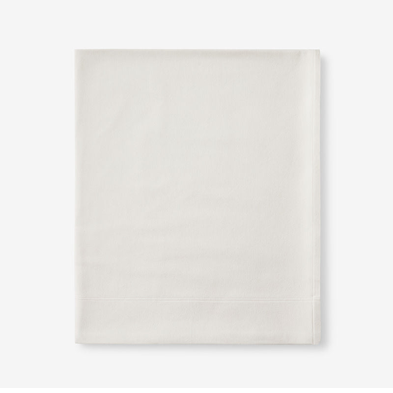 Luxe Ultra-Cozy Cotton Velvet Flannel Flat Bed Sheet Cream, Deep Pocket King