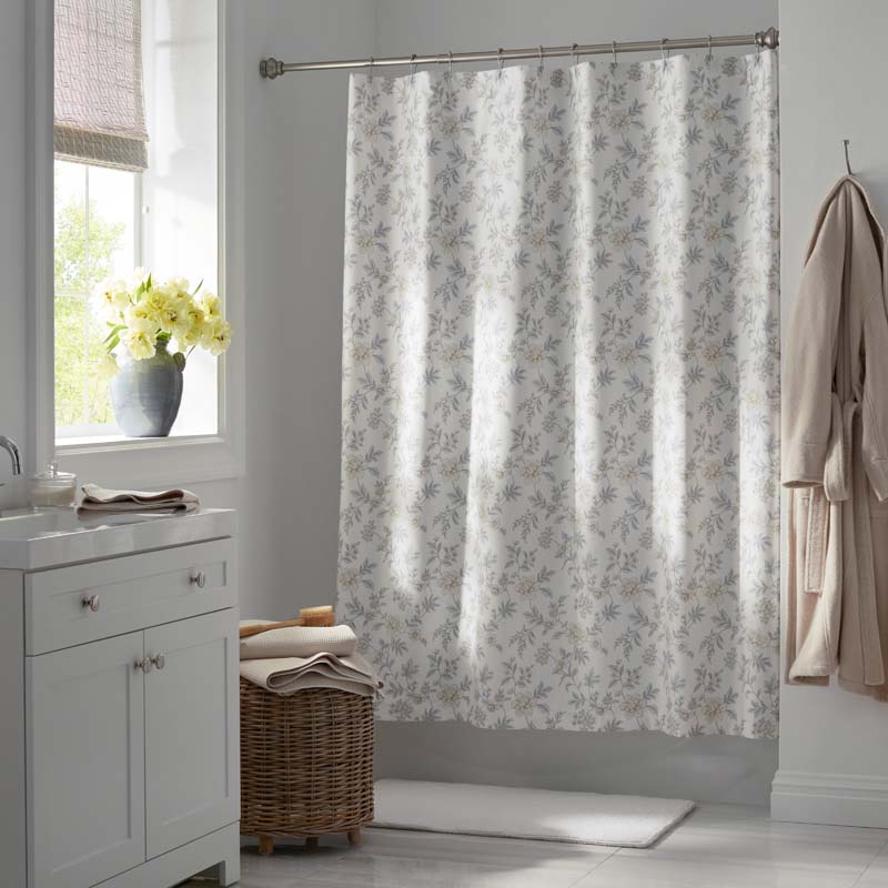 Whispering Garden Premium Smooth Wrinkle-Free Sateen Shower Curtain - Gray Multi