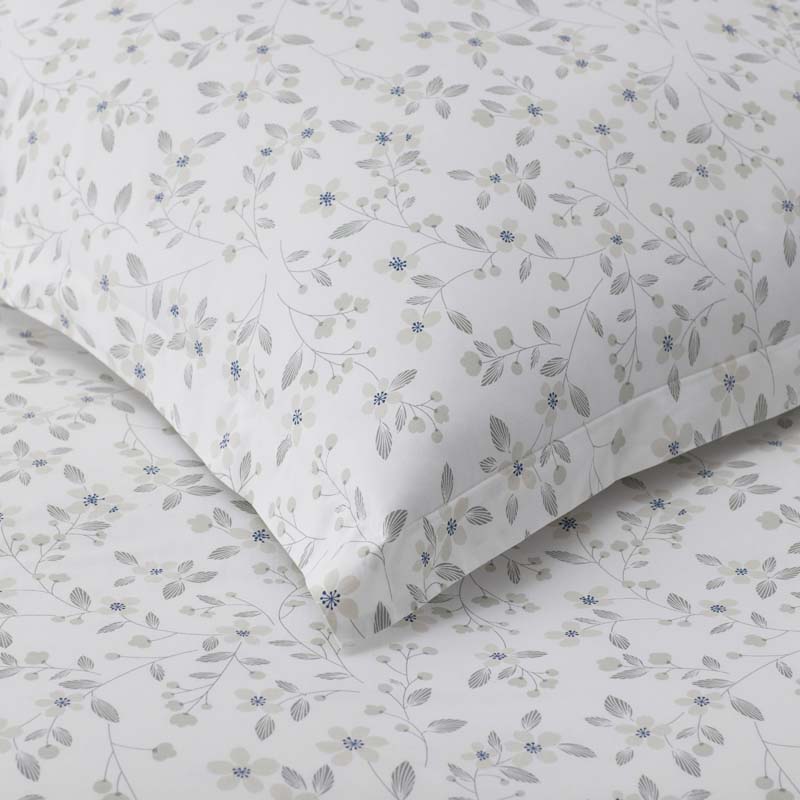 Floral Bliss Garment Washed Cotton Percale Sham - Green, King