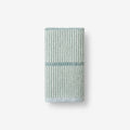 Narrow Stripe Reversible Cotton Hand Towel - Spa Green