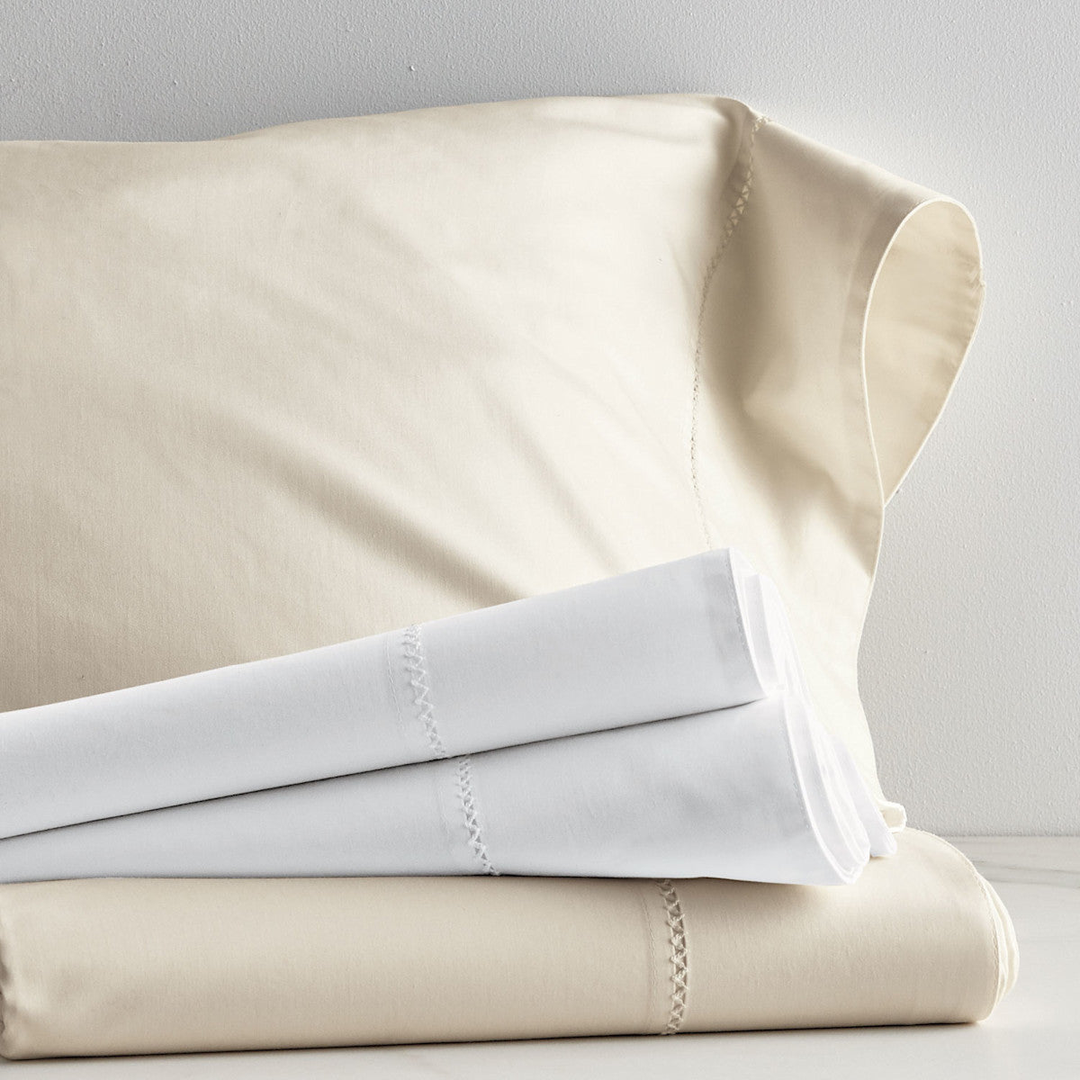 Premium Smooth Organic Cotton Sateen Bed Sheet Set - Ivory, Twin