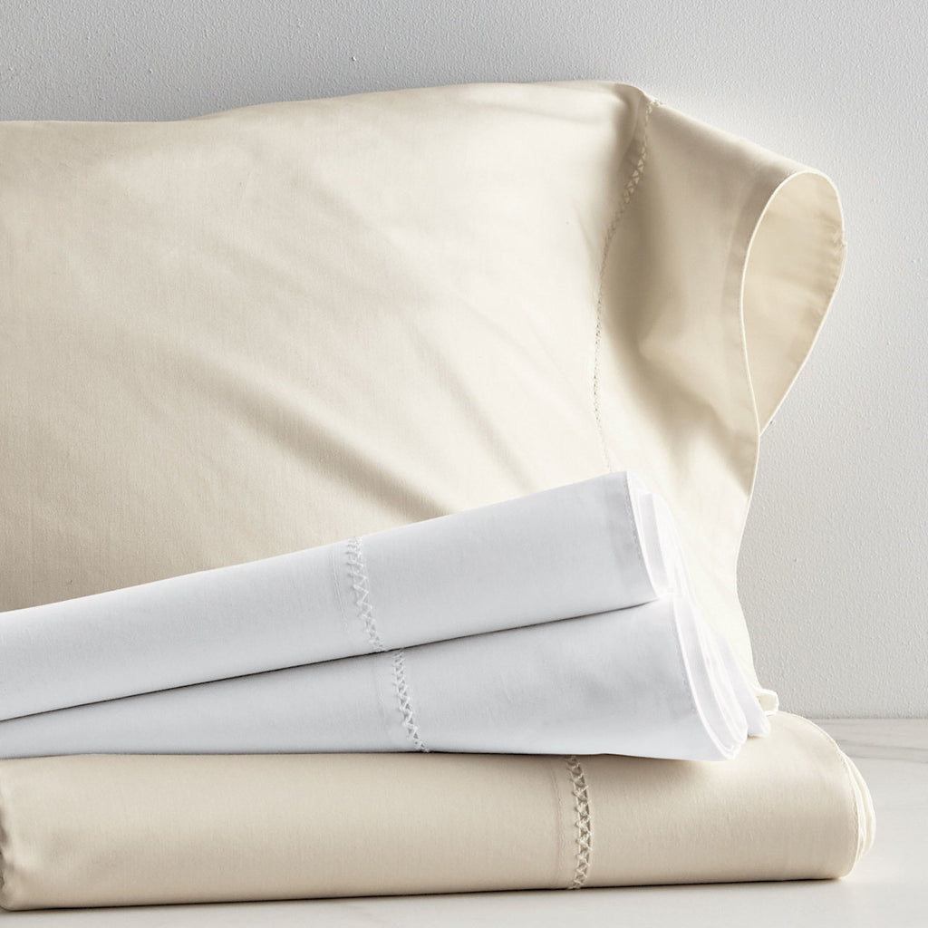 Premium Smooth Organic Cotton Sateen Bed Sheet Set - Ivory, King