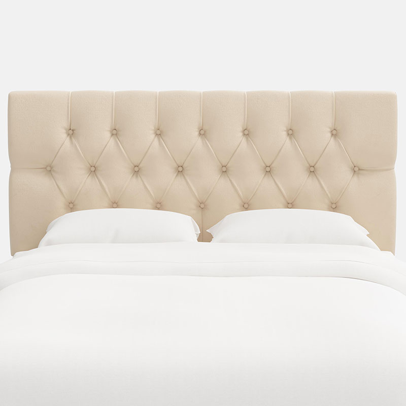 Park Tufted Velvet Headboard - Pearl, Cal King