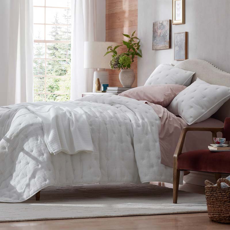 Gauze Deco Quilt - Off White, Twin/Twin XL