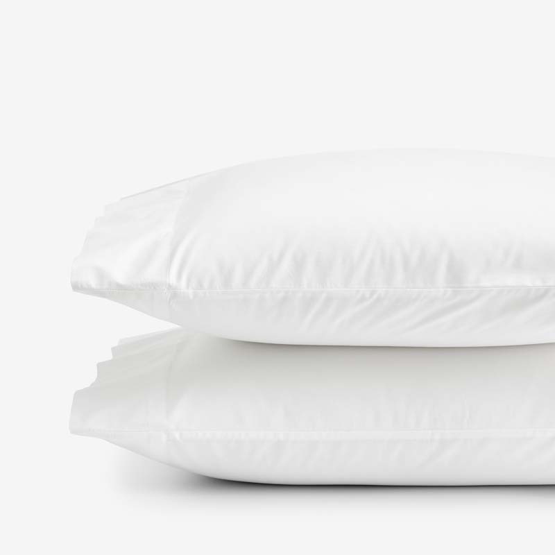 Solid Garment Washed Cotton Percale Pillowcase Set - White, Standard