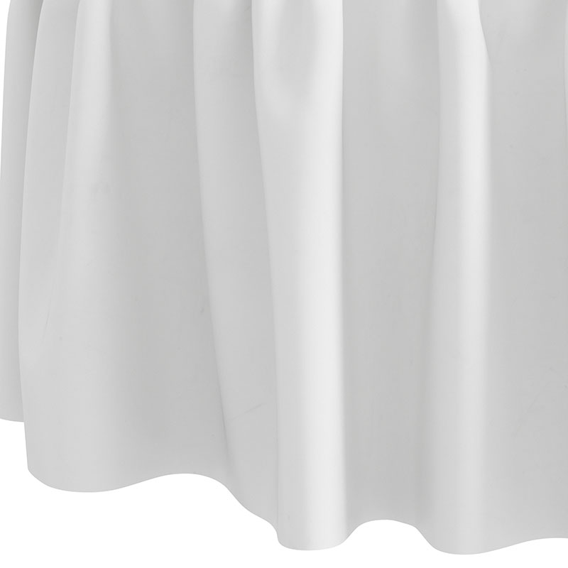 Velvet Ruffle Ottoman - White