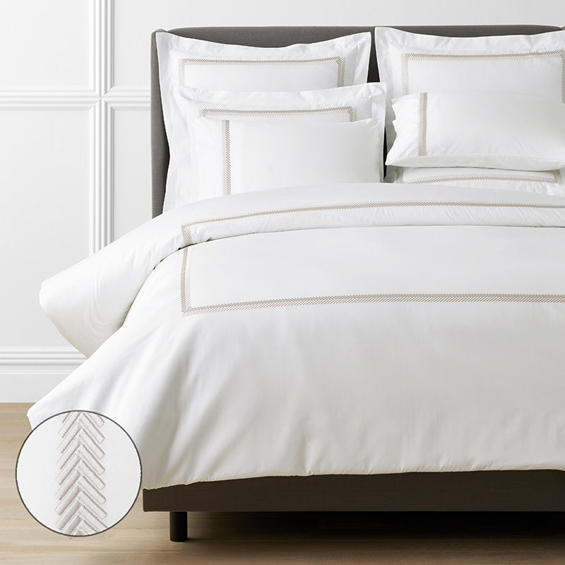Hewett Luxe Smooth Egyptian Cotton Sateen Duvet Cover - Taupe, King/Cal King