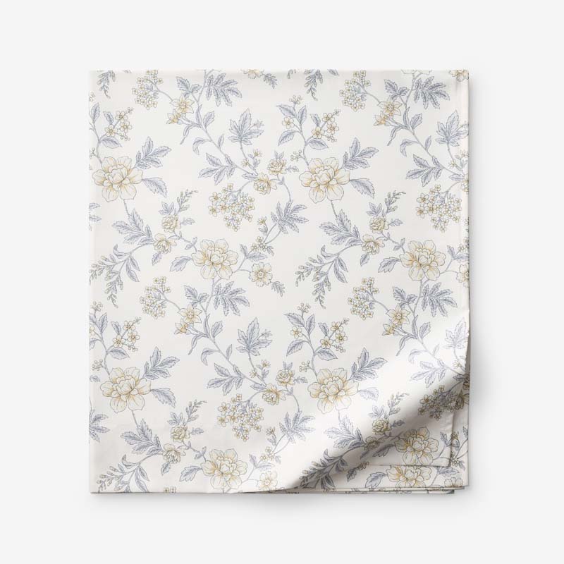 Whispering Garden Premium Smooth Wrinkle-Free Sateen Flat Bed Sheet - Gray Multi, Twin/Twin XL