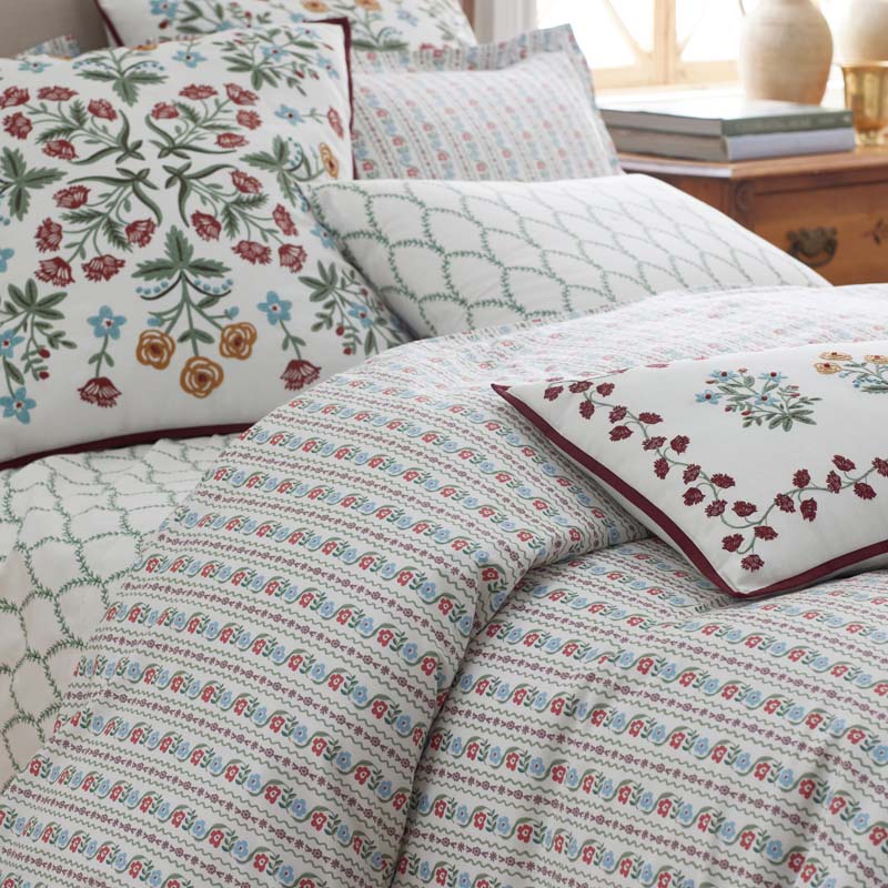 Delphine Classic Cool Cotton Percale Sham - Ivory Multi, King