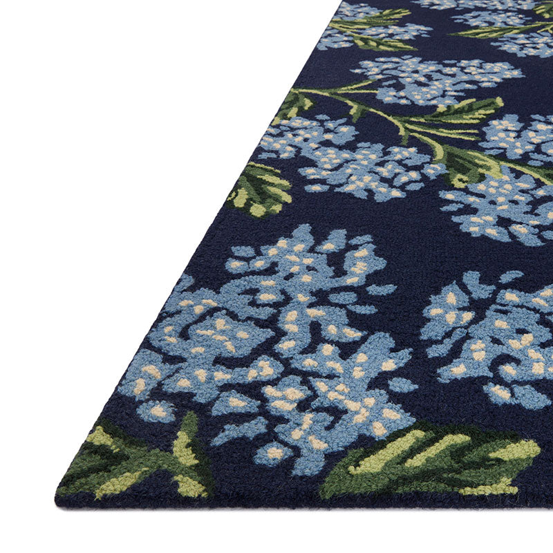 Joie Wool Rug - Hydrangea Navy, 2' 6" x 7' 6" Runner