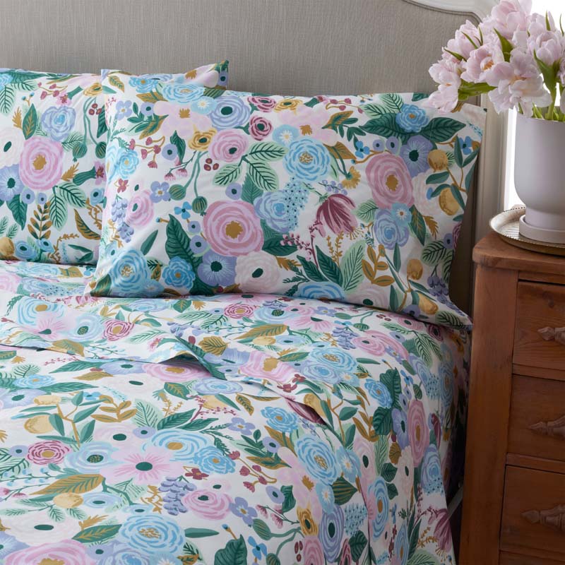 Garden Party Classic Cool Cotton Percale Bed Sheet Set - Lilac, Twin