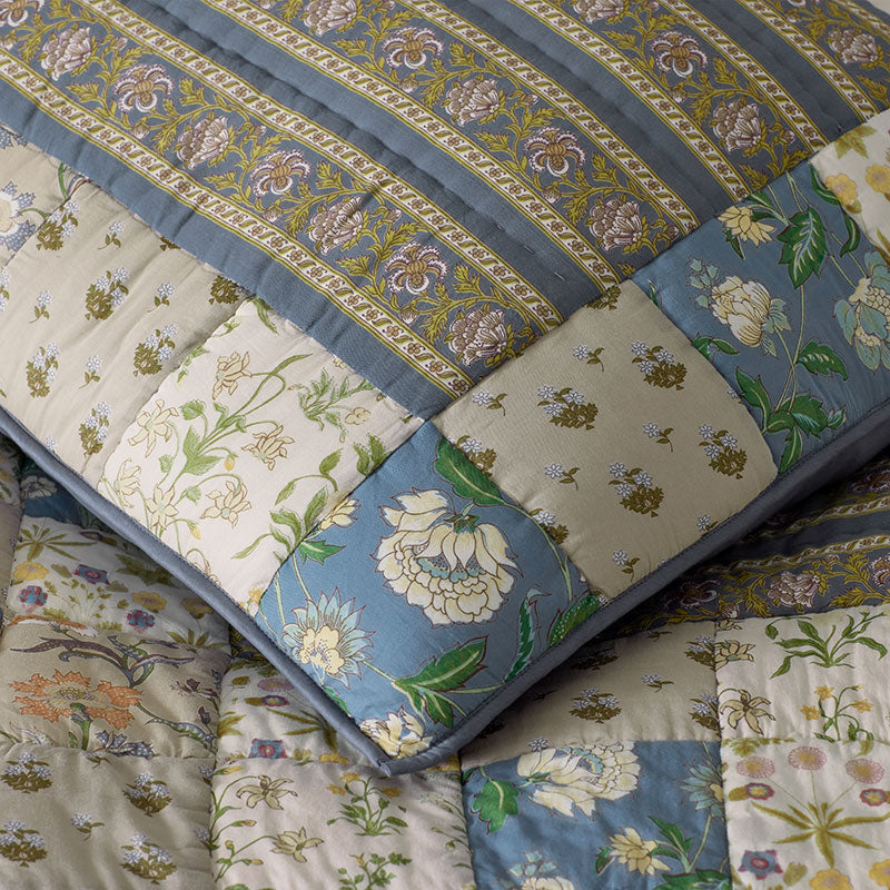 Dorothea Patchwork Quilted Sham - Blue Multi, Standard