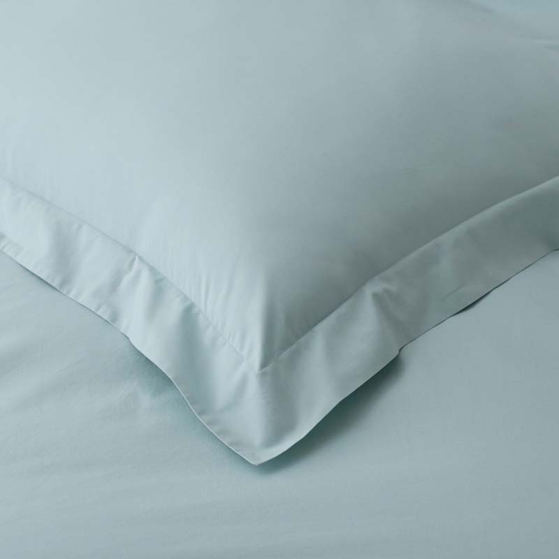 Solid Garment Washed Cotton Percale Fitted Bed Sheet - Cloud Blue, Twin