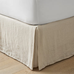 Premium Breathable Washed Linen Solid Bed Skirt - Parchment, Full