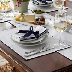 Pom Fringe Placemats, Set of 4 - Blue