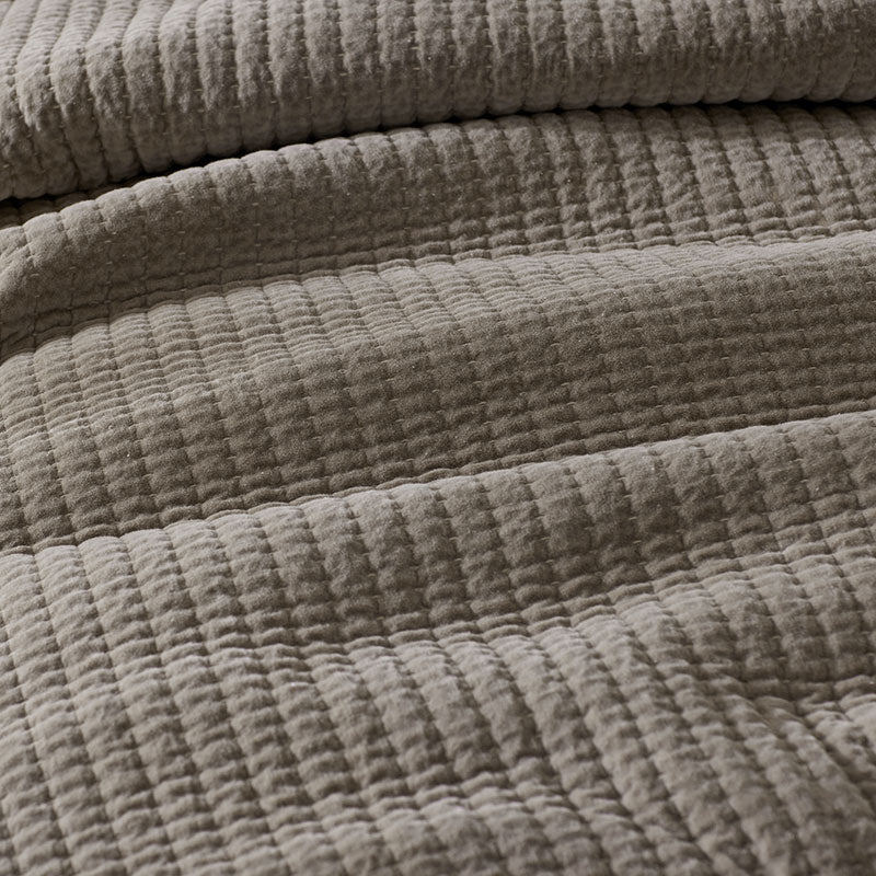 Straight Stitch Velvet Quilted Sham - Mocha, Euro
