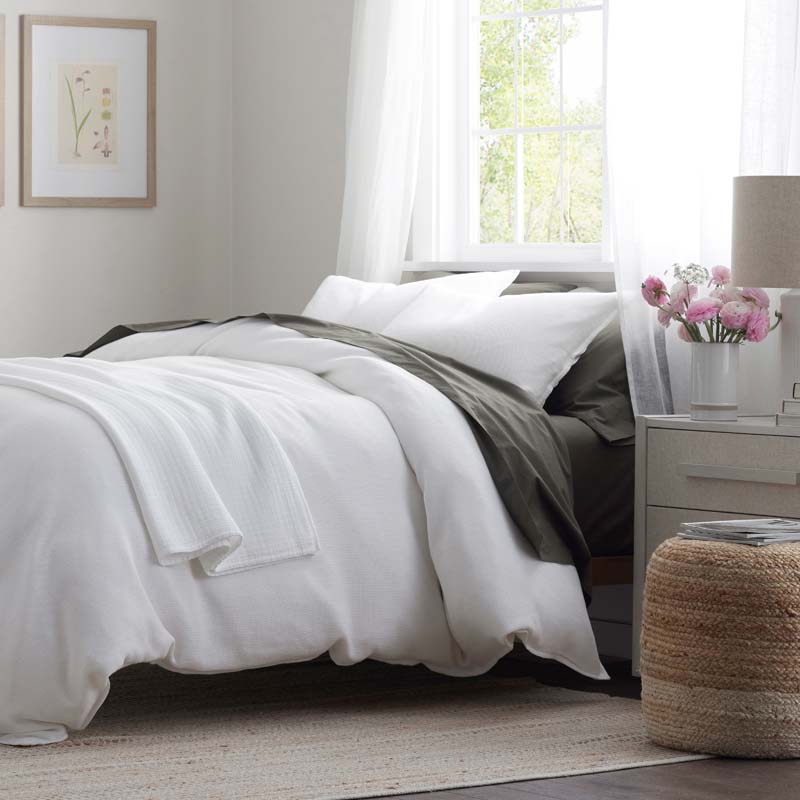 Mini Waffle Sham - White, Standard