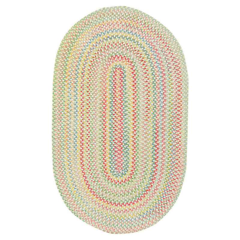 Garden Stripe Reversible Braided Cotton Rug - Multi, 4' x 6' Oval