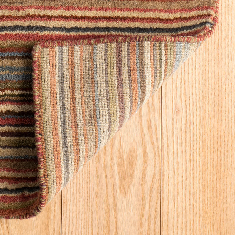Brindle Stripe Spice Hand Knotted Wool Rug -  Spice, 3' x 5'