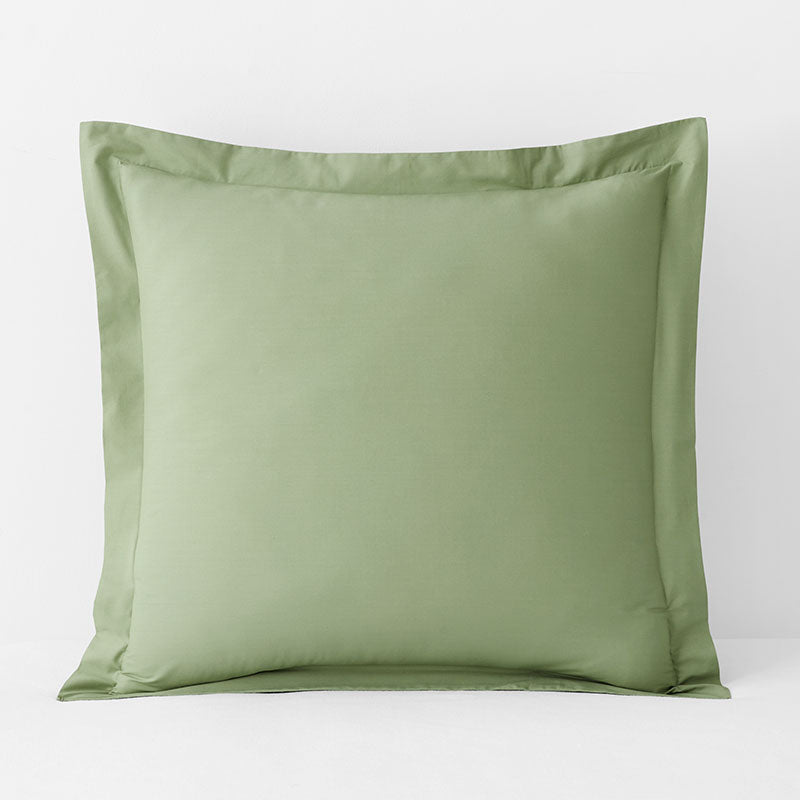 Classic Cool Organic Cotton Percale Solid Sham - Moss Green, Euro